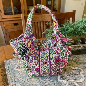 Vera Bradley large Viva La side by side shoulder bag with bottom firm board